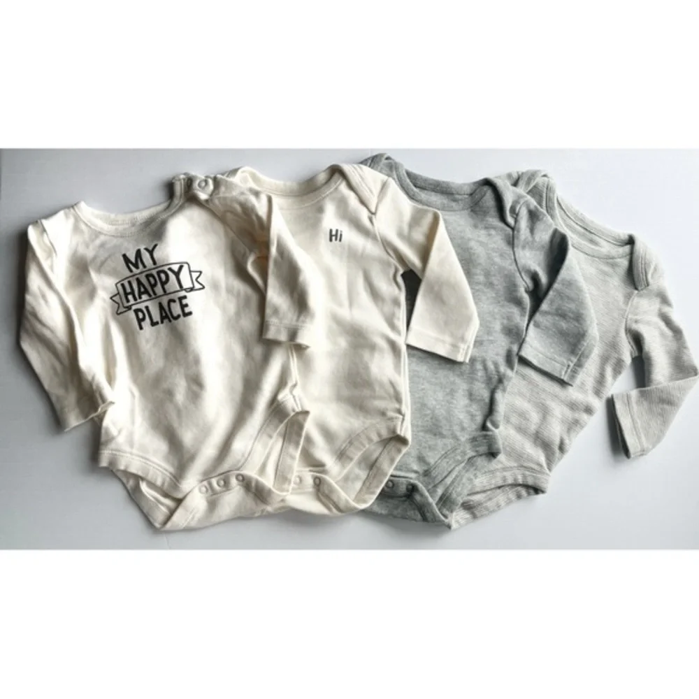 Gymboree • Cream and Grey Onesie Bundle of 4